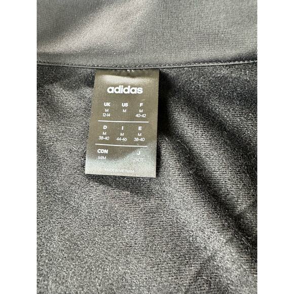 Adidas Black White 3 Stripe Full Zip Up Sweatshirt Women's Size Medium - Picture 4 of 7